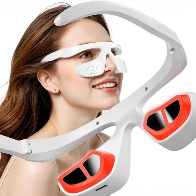 Light Therapy Glasses - เครื่องนวดตาอัจฉริยะแบบพกพา พร้อมการบำบัดด้วยแสงสีแดง 3D แว่นนวดใต้ตา ลดริ้วรอย เหมาะสำหรับการเดินทางและทริปธุรกิจ