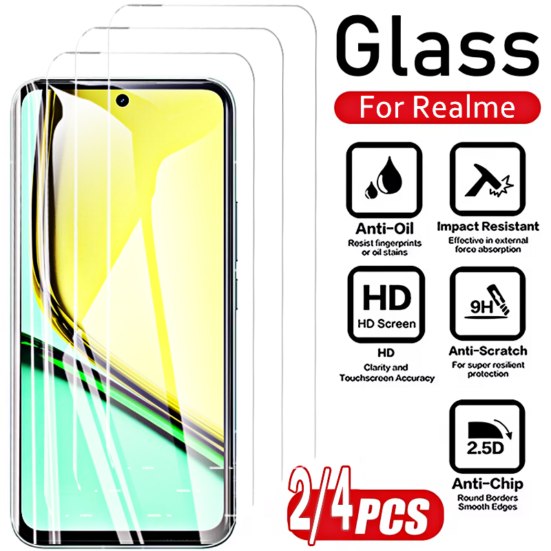 Realme C67 - 2/4PCS กระจกนิรภัยด้านหน้าสำหรับเรียลมี C67 C 67 4G